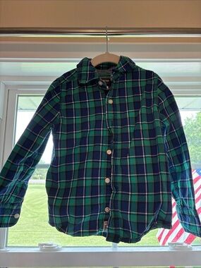 OshKosh B'gosh Green & Blue Plaid Button-Down Shirt